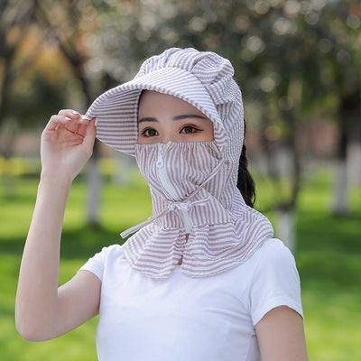 Sun protection hat female cover face summer