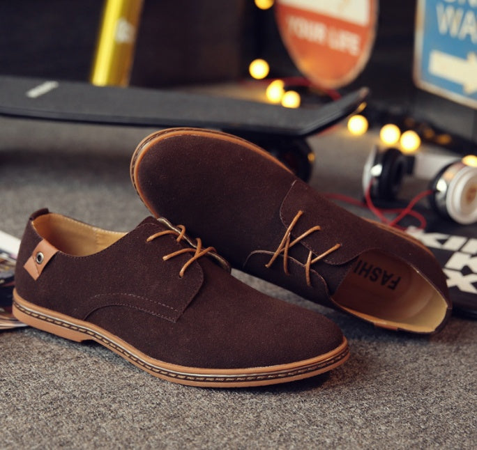 Casual Nubuck Leather Men’s Shoes – Suede Large Size Casual Shoes Nubuck Leather Men's Shoes | Ectron Online