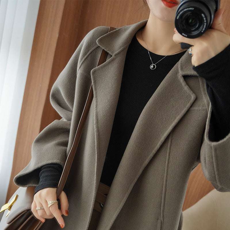 Women's Reversible Cashmere Coat - Mid-Length & Loose Reversible Cashmere Coat Women's Mid-len | Ectron Online