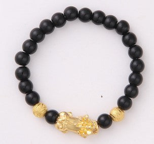 Obsidian Bracelet: 18K Gold, Pearls, Six Brave Words Fine Jewelry | Ectron Online