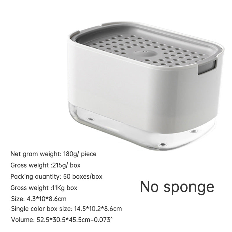 Press-Type Soap Dispenser | Easy-to-Use Soap Dispenser Kitchen Press Type Manual Soap Dispenser Dish washing Liquid Dispenser Storage Box Sponge Soap Dispenser | Ectron Online