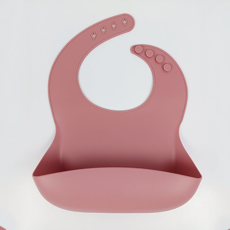 {{ brand }} Elegant Silicone Baby Bib – Waterproof, Soft & Easy to Clean Brick Red - New Children Eating Silicone Bib