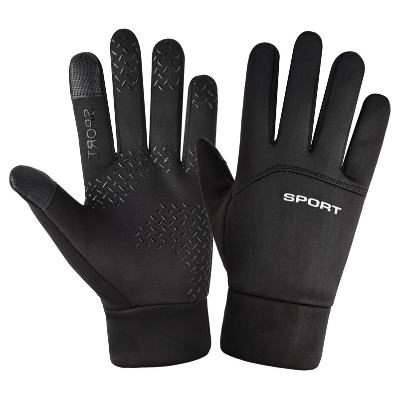 Windproof Waterproof Velvet Warm Waterproof Cycling Non-slip Full Finger Gloves