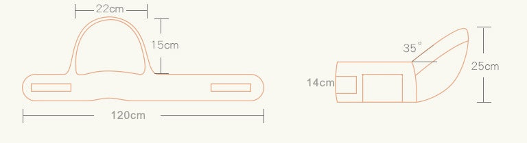 Measurement chart of a shoe with dimensions in centimeters