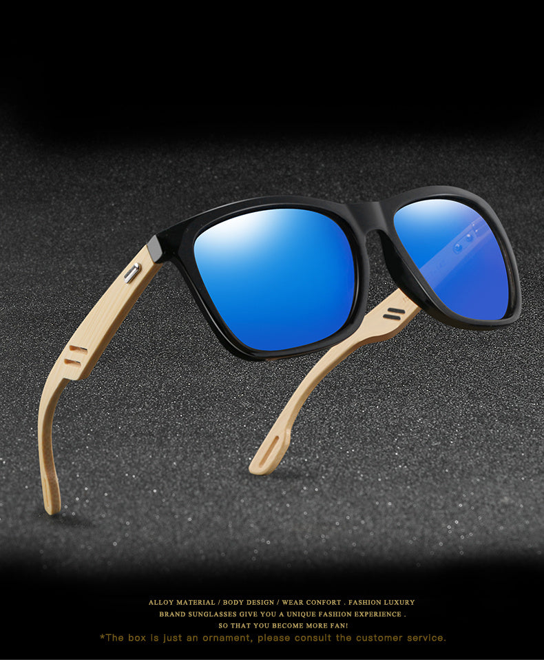 Colorful Wood Sunglasses Men Women Square Bamboo Women for Women Men Mirror Sun Glasses Retro De Sol Masculino Handmade