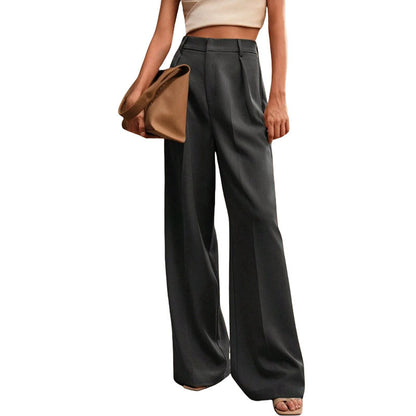 Women's Wide Leg Business Pants | Loose Casual Commute Trousers Women's Casual Loose Straight Business C | Ectron Online