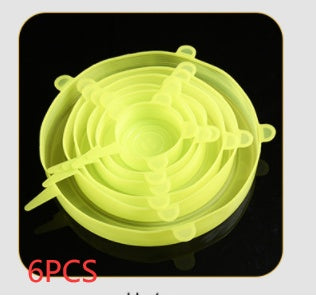 {{ brand }} Stretchable Silicone Freshness Bowl Cover Yellow 6pcs 120G - Multifunctional Stretchable Silicone Freshness Bowl Cover