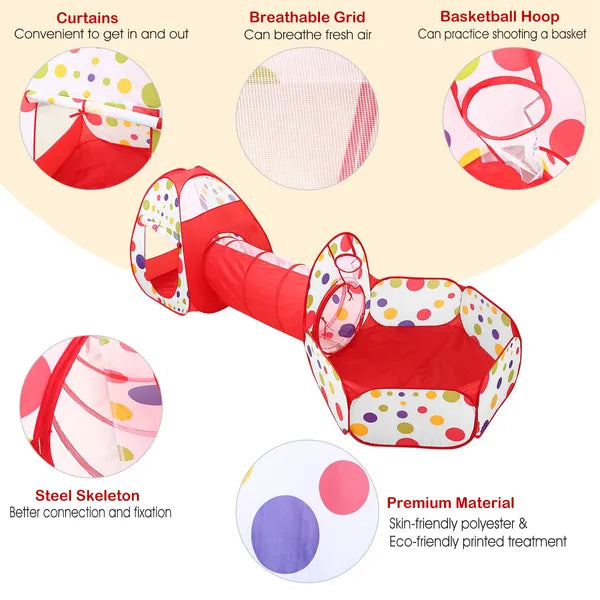 3-in-1 Kids Play Tent Set