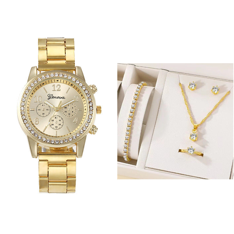 New Women's Watch Suit Quartz Diamond Watch