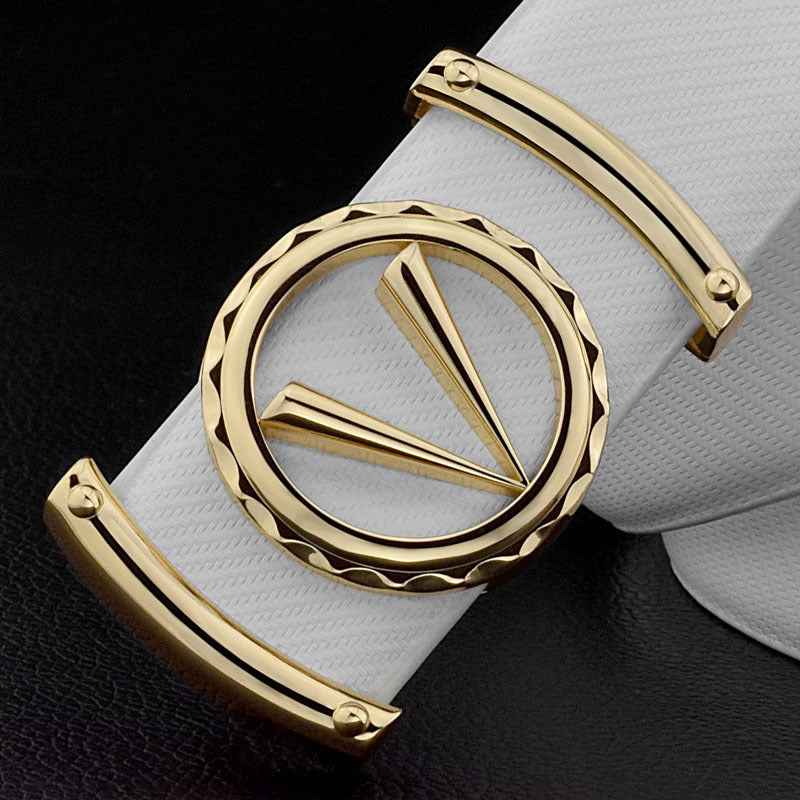 {{ brand }} Men's Leather Belts - All Styles&nbsp; 3 Gold logo - Men's Belts
