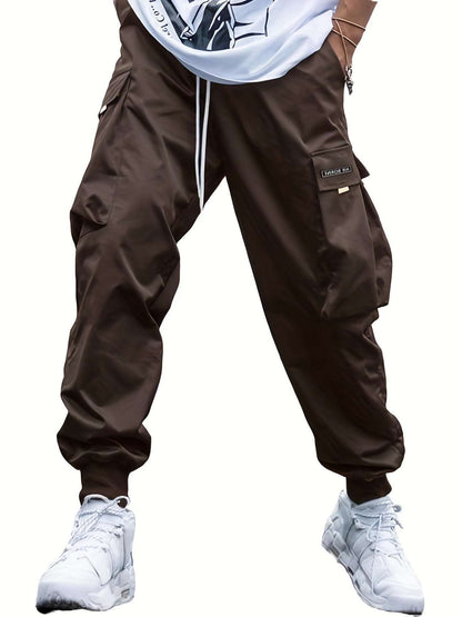 Multi-pocket Cargo Pants Men's Casual Hip-Hop Drawstring Trousers Outdoor Streetwear Sports Pant