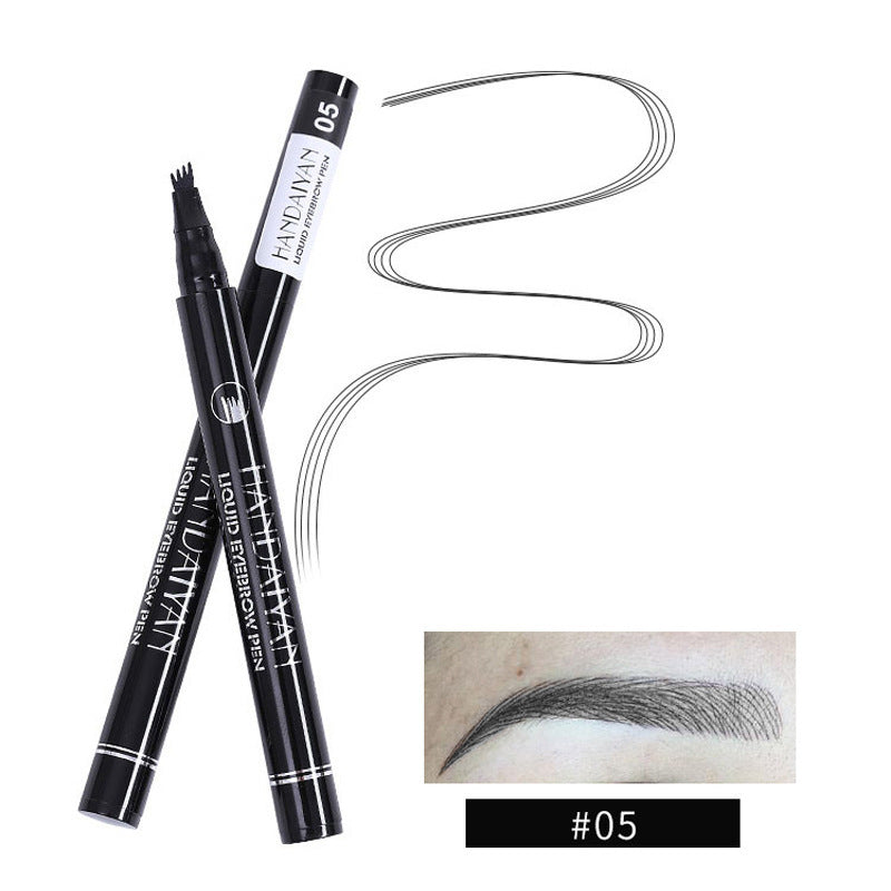 Eyebrow liquid pen pair, shade #05, two black pens with swatch #05