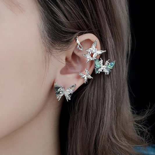 Graceful Personality Piercing Butterfly Diamond Stud Earrings Advanced
