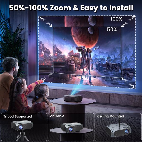 Native 1080P Projector with 5G WiFi & Bluetooth | Supports 4K Video