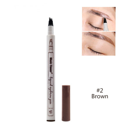 Waterproof Natural Eyebrow Pen Four-claw Eye Brow Tint Fork Tip Eyebrow Tattoo Pencil