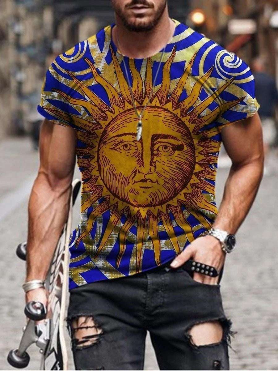 Digital Printed Round Neck T-Shirt – Short Sleeve Casual Tee Digital Printed Short-sleeved Round Neck | Ectron Online