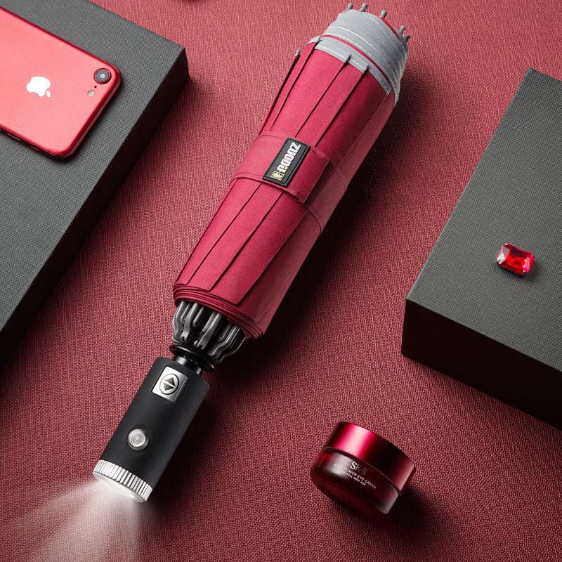 LED Flashlight Lighting Rain and Sunshine Folding Umbrella LED Flashlight Lighting Rain and Sunshin | Ectron Online