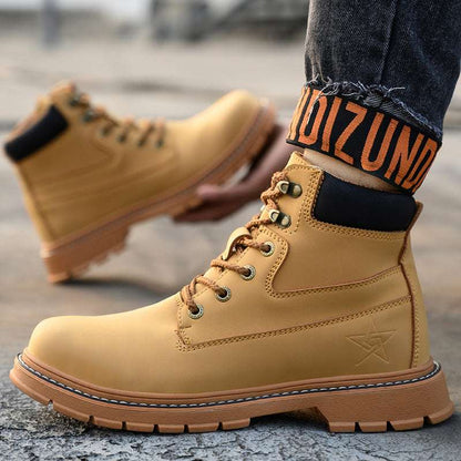 New Microfiber Leather High-Top Safety Shoes – Steel Toe & Anti-Puncture New Microfiber Leather Safety High-top S | Ectron Online
