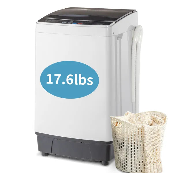 Full-Automatic Top Load Portable Washing Machine - 17.8 Lbs Capacity