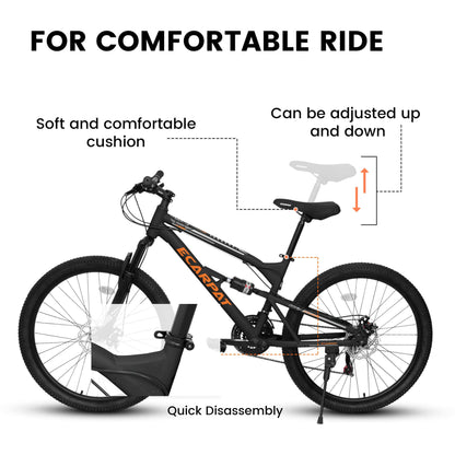 26" Dual Suspension Mountain Bike - 21-Speed Steel Frame MTB A26207 26 Inch Steel Frame Shock Fork Pl | Ectron Online