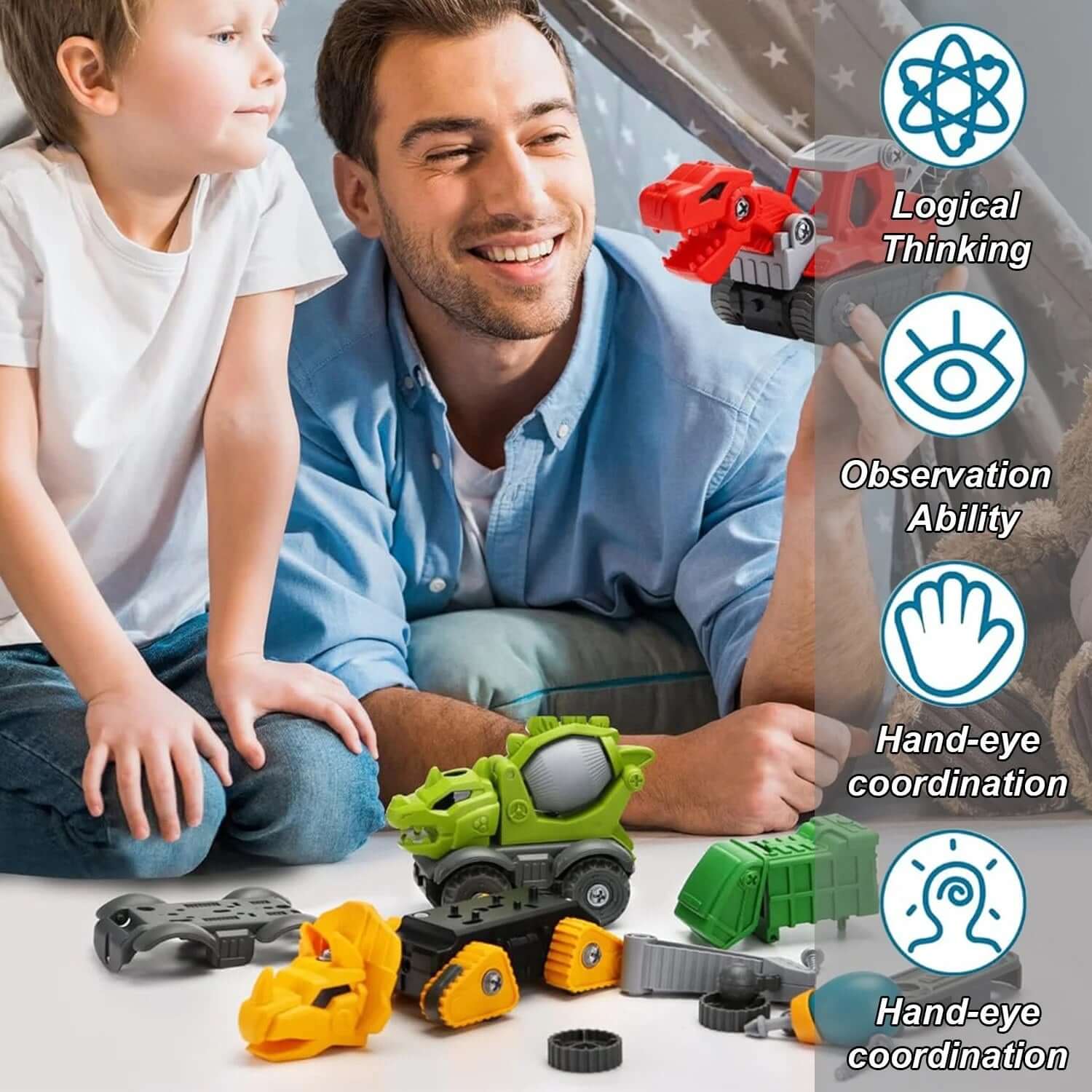 5-Pack Take Apart Dinosaur Toys with Electric Drill 5 Pack Take Apart Dinosaur Set With Elec | Ectron Online
