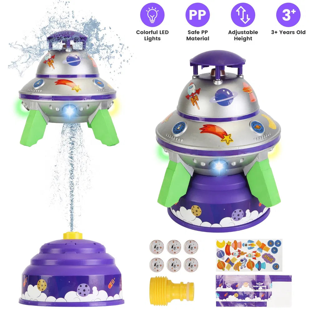 UFO Water Sprinkler with LED Lights UFO Water Sprinkler Outdoor Summer Rocke | Ectron Online