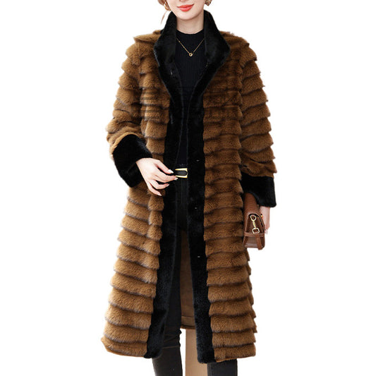 Imitated Mink Coat - Warm Winter Coat for Elderly Women Winter Imitated Mink Coat For Middle-age | Ectron Online