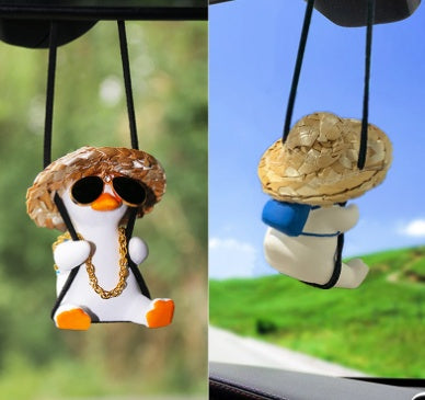 Pistol Cowboy Duck Car Rearview Mirror Pendant - Cool Anime Decoration Pistol Cowboy Duck Car Rearview Mirror P | Ectron Online