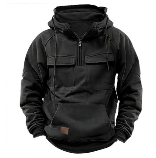 Men's Zip-Up Hoodie with Drawstring - Casual Fashion Sports Sweatshirt