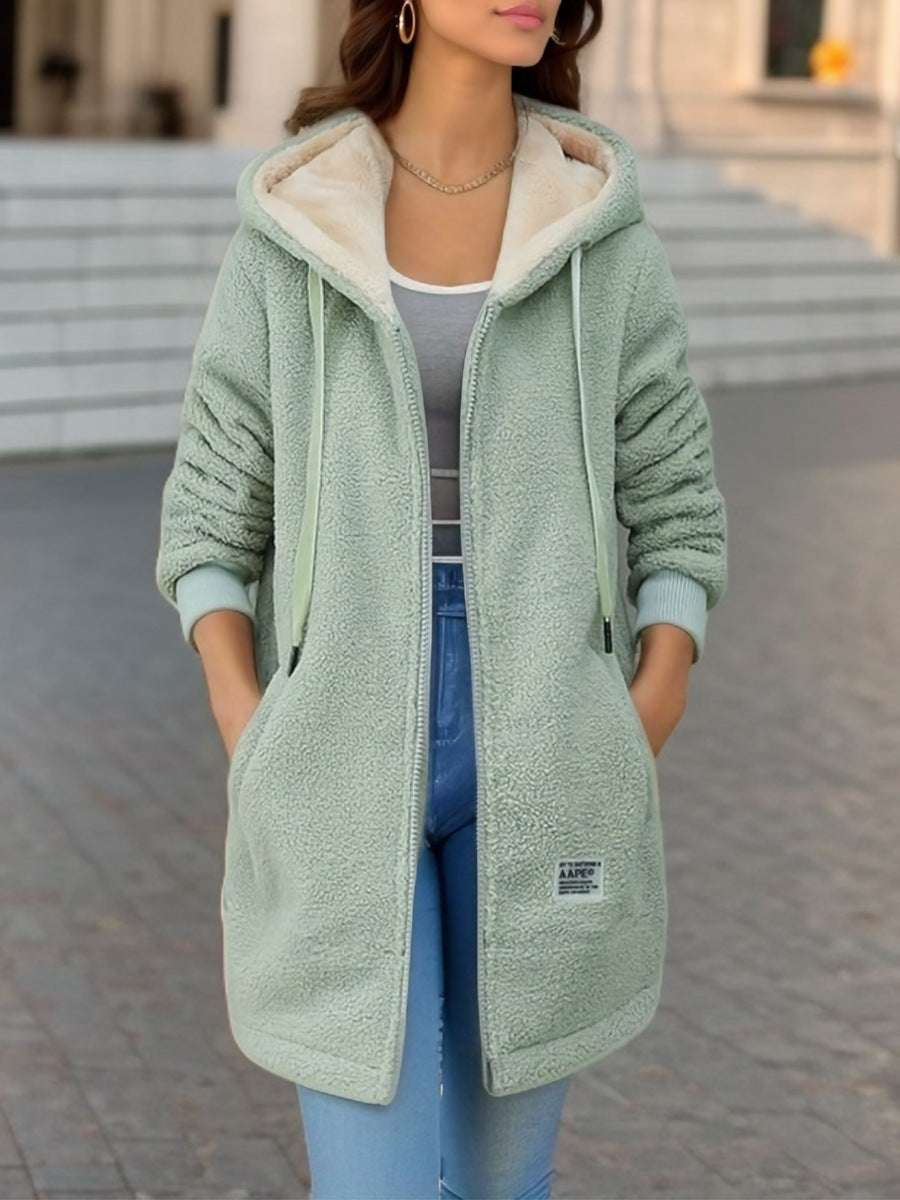 Women's Winter Fleece Hooded Jacket Winter Fleece Hooded Jacket Fashion Casu | Ectron Online