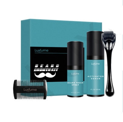 Beard Growth Liquid & Care Set - Natural Growth Enhancer for Men Beard Growth Liquid Beard Care Set | Ectron Online