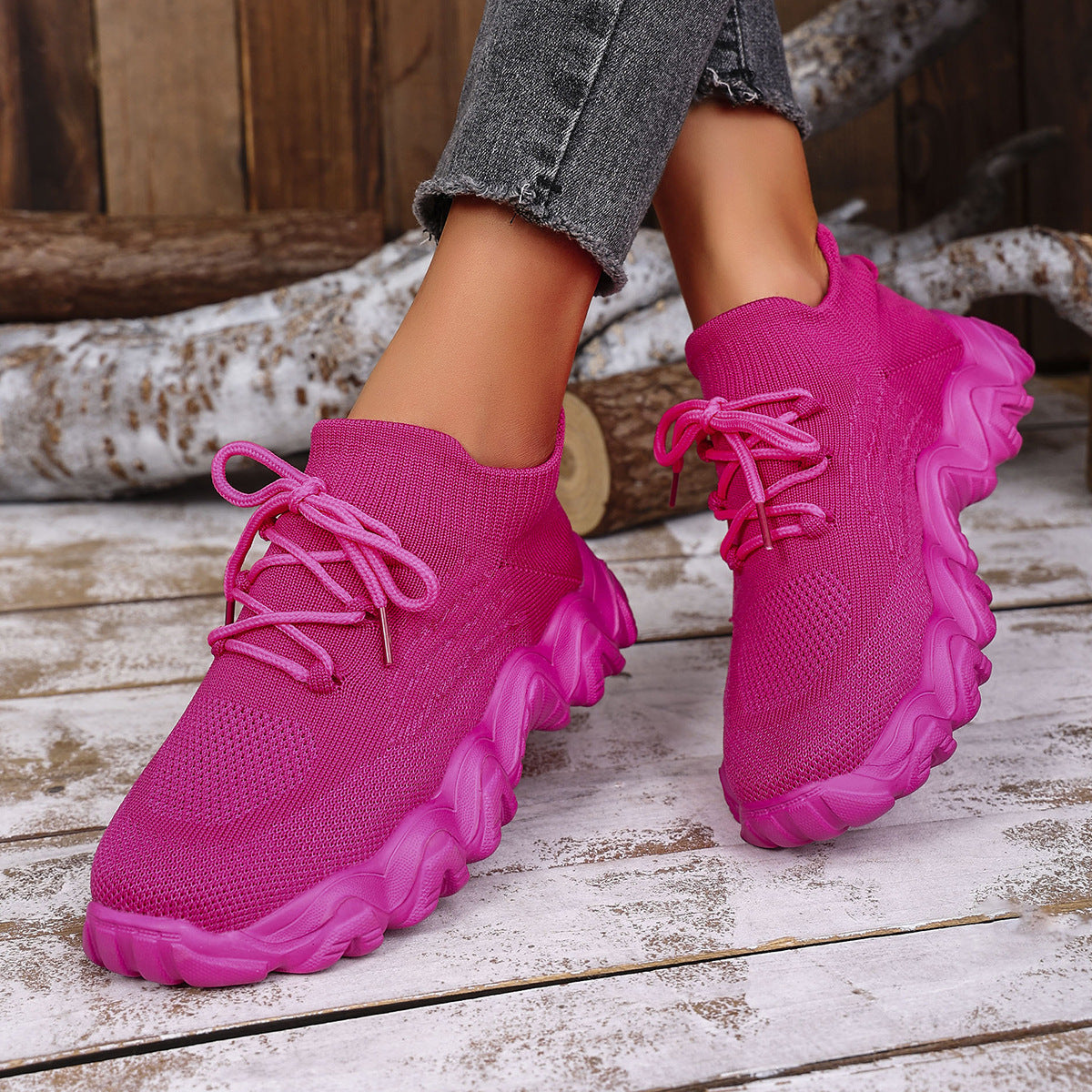 Women’s Lace-Up Mesh Sneakers – Lightweight Running Shoes Lace-up Sneakers | Ectron Online