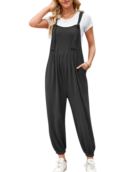 Women's Casual Long Jumpsuit | Comfortable Pocketed One-Piece Women's Casual Pocket Long Jumpsuit | Ectron Online