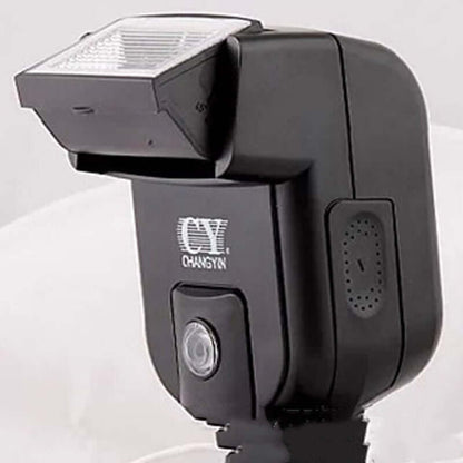 Black 90-degree flip flash bracket with front flash head and control panel