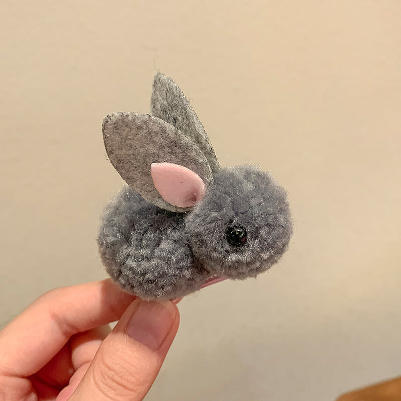 Cute Bunny Kids Barrette – Soft 3D Hair Clip for Girls Cute Bunny Three-dimensional Barrettes C | Ectron Online