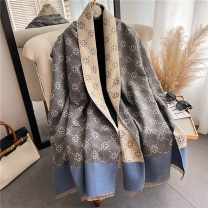 Women's Double-Sided Cashmere Scarf Women's Thickened Warm Double Sided Cash | Ectron Online