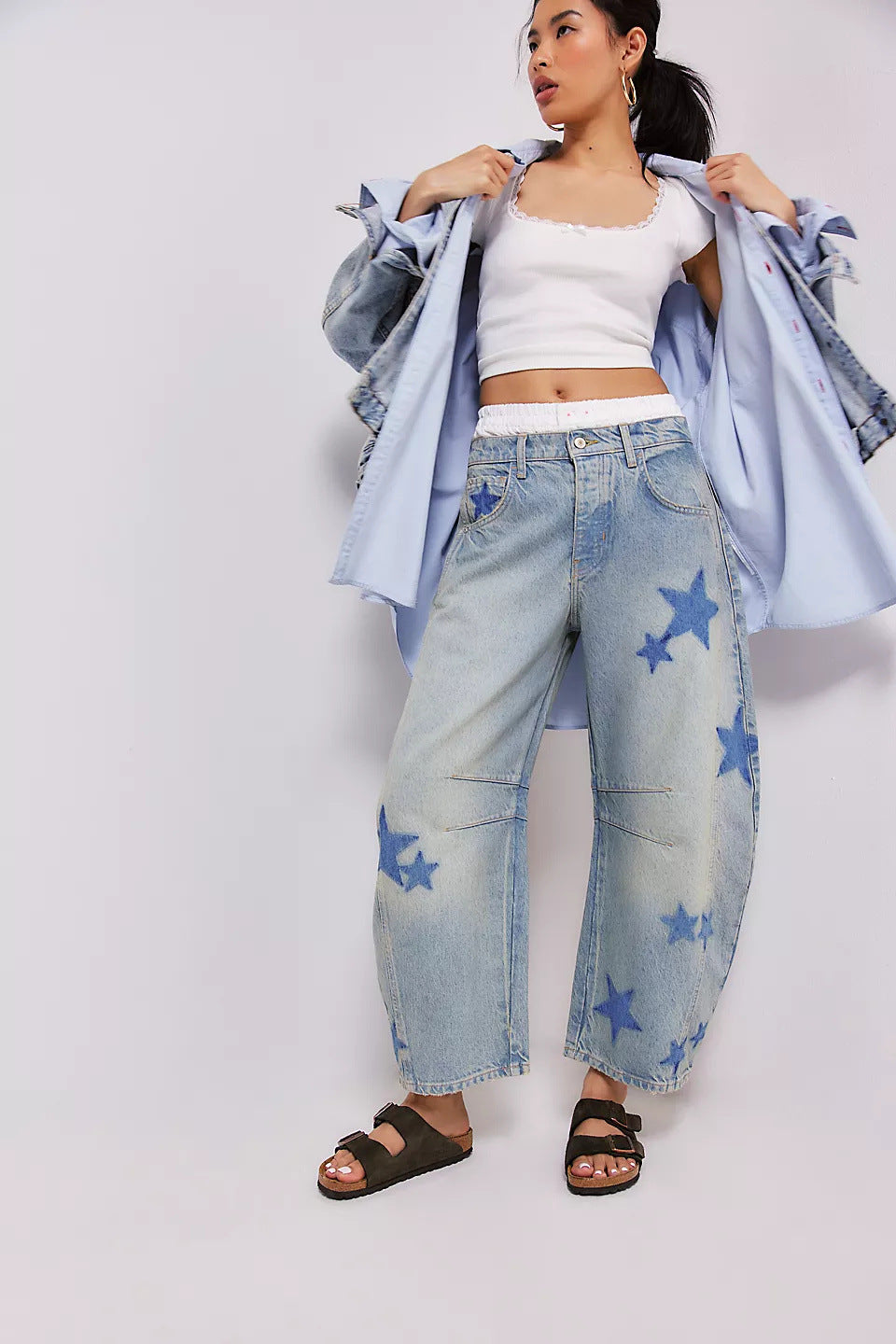 Casual Loose Mid Waist Cylindrical Women's Jeans Casual Loose Mid Waist Cylindrical Women | Ectron Online