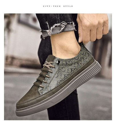 Men’s Plus Size No-Tie Leather Sneakers – Casual & Comfy Men's Plus Size Leather Sneakers No-tie | Ectron Online