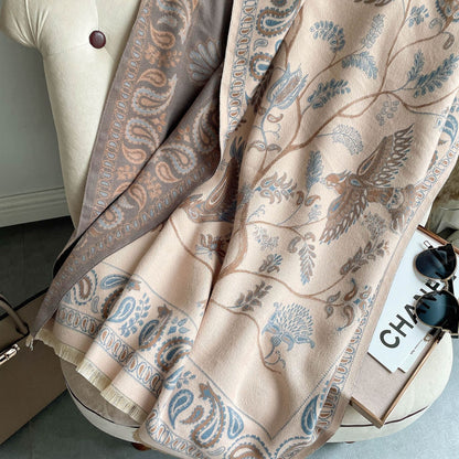 Women's Cashmere-like Warm Scarf | Office Blanket Tassel Shawl Women's Neck Warmer Office Blanket Cashm | Ectron Online