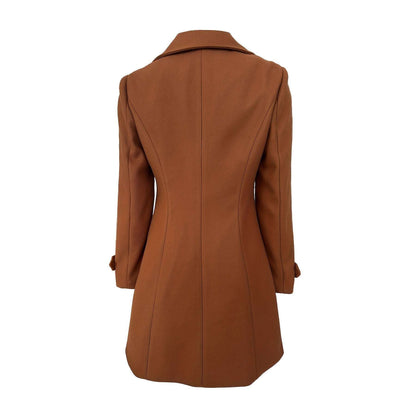 European And American Elegant Women's Solid Color Double Breasted Woolen Coat