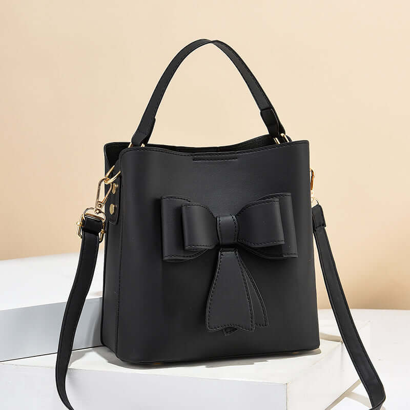 Classic Bow Bucket Crossbody Bag - Large Capacity Women's Handbag Classic Bucket Bow Women's Crossbody Bag | Ectron Online