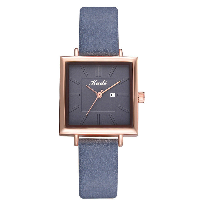Fashion Square Student Watch with Calendar Calendar Square Fashion Student Wristban | Ectron Online