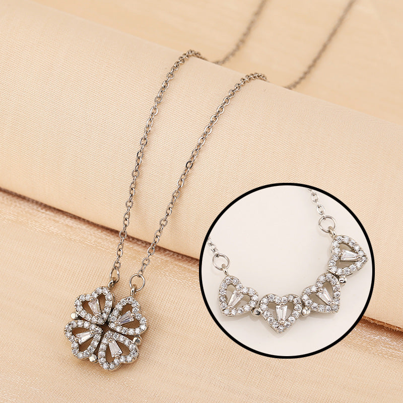 Lucky Charm | Four-Leaf Clover Titanium Steel Necklace Variety Four-leaf Clover Non-fading Light Luxury Titanium Steel Necklace | Ectron Online