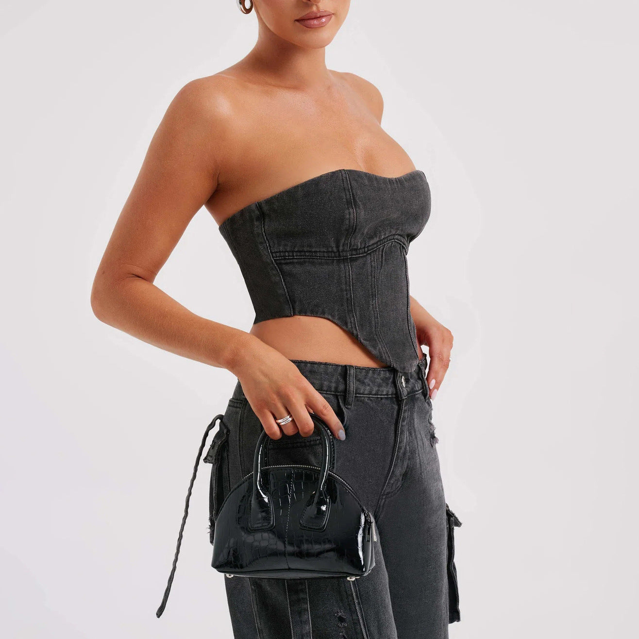 Women's Suit: Low Waist, 3D Tube Top, Pocket Stitching Jeans Woman Jeans | Ectron Online