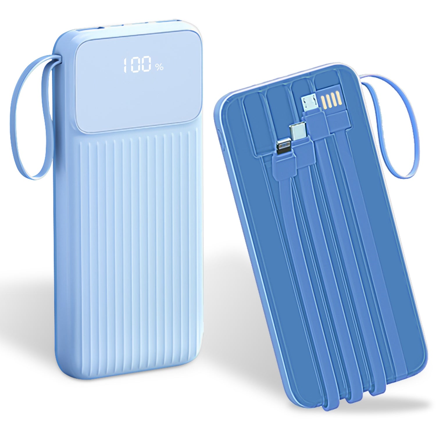 20000mAh PD22W Fast Charging Power Bank | Built-in Cables & LED Display