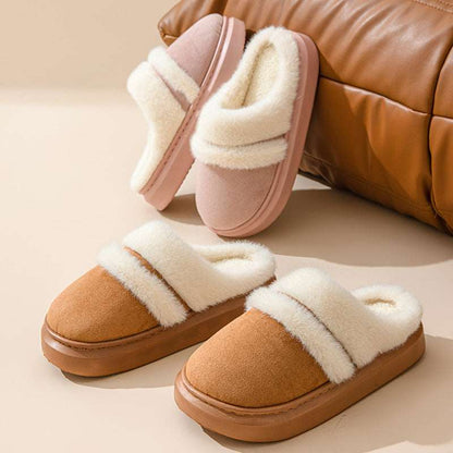 Women's Fashion Cotton Slippers – Warm, Suede, Non-Slip Sole Fashion Warm Cotton Slippers For Women L | Ectron Online