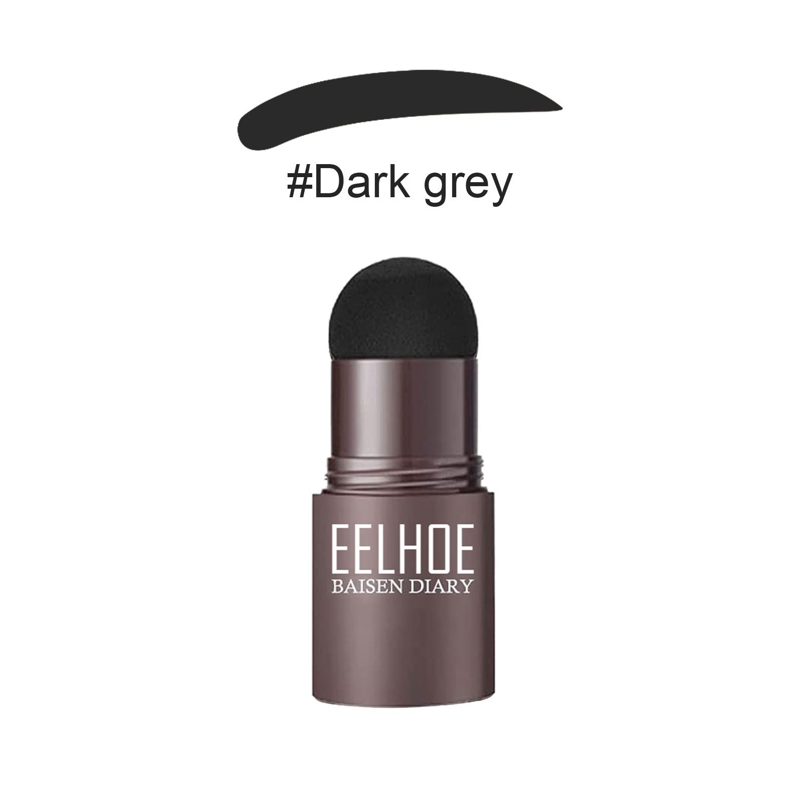 Dark grey eyebrow stamp hairline powder with domed applicator cap