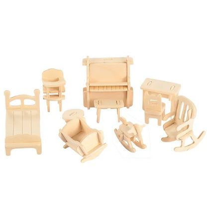 3D Wooden Dollhouse Furniture Puzzle 3D Wooden Dollhouse Furniture Puzzles DI | Ectron Online