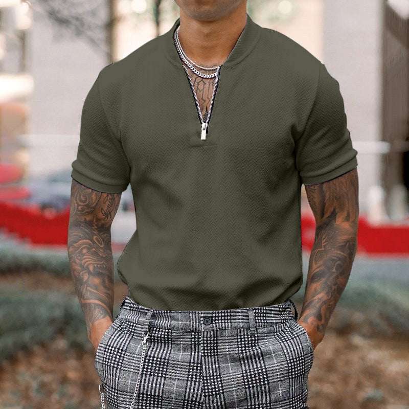 Men’s Casual Polo Shirt – Fashionable Short Sleeve Polo Collar Men's Fashion Casual Polo Collar Polo Sh | Ectron Online