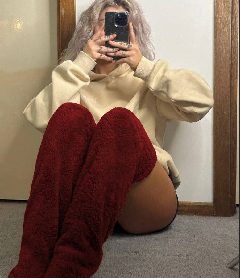 Over Knee High Fuzzy Long Socks Over Knee High Fuzzy Long Socks Winter W | Ectron Online